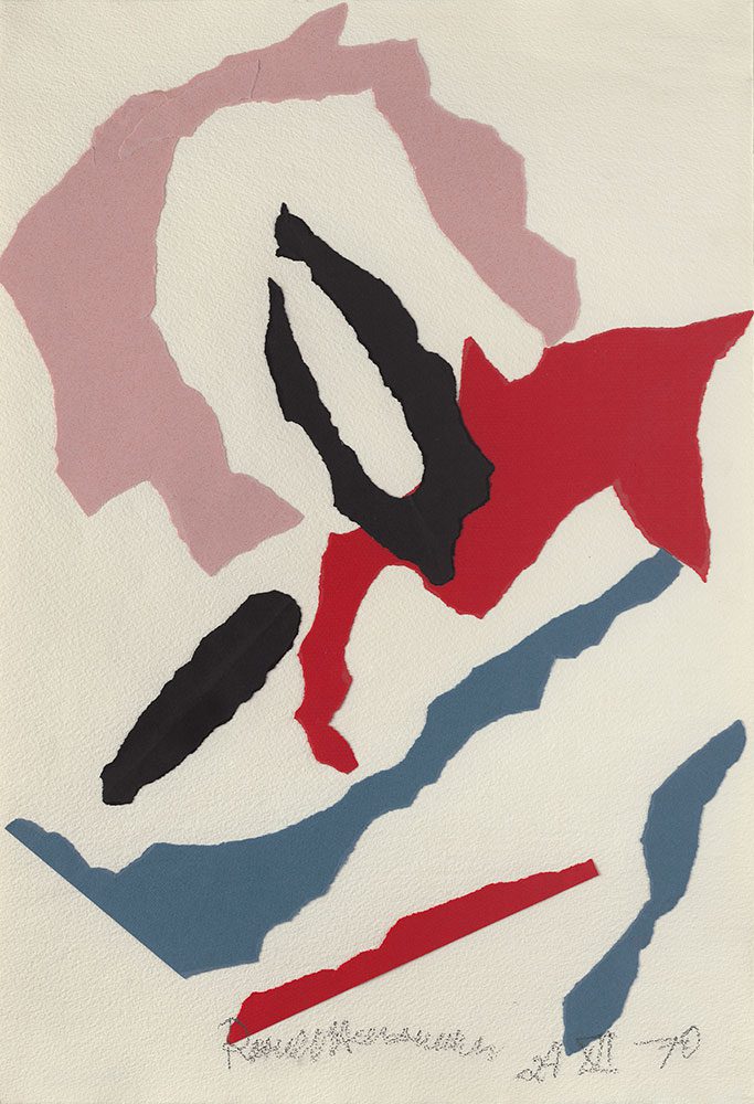 Raoul Hausmann, Untitled (Torn Shapes II), December 24, 1970, MACHV – Château de Rochechouart, © VG Bild-Kunst, Bonn 2025, Repro: © MACHV – Château de Rochechouart and Berlinische Galerie/Anja Elisabeth Witte 