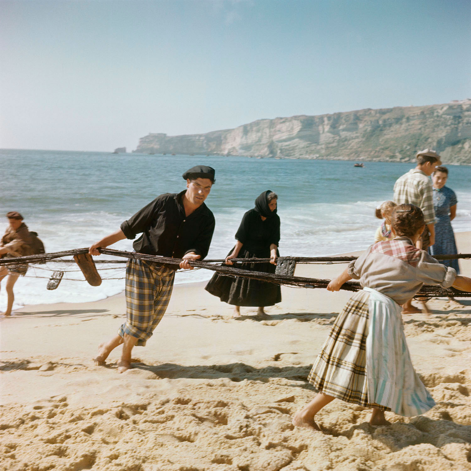 Agnès Varda, Fishing nets on the beach, Portugal, 1956. Posthumous digital print from a 6×6 color slide © Agnès Varda Estate. Agnès Varda Collection, on long-term loan to the Institut pour la photographie