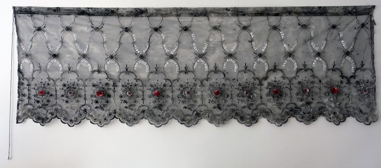 Neriman Polat, 'Gönül Dağı', 2024, Intervened tulle, 62 x 87 cm, © Neriman Polat, Courtesy the artist and Zilberman Gallery Belin-Istanbul 