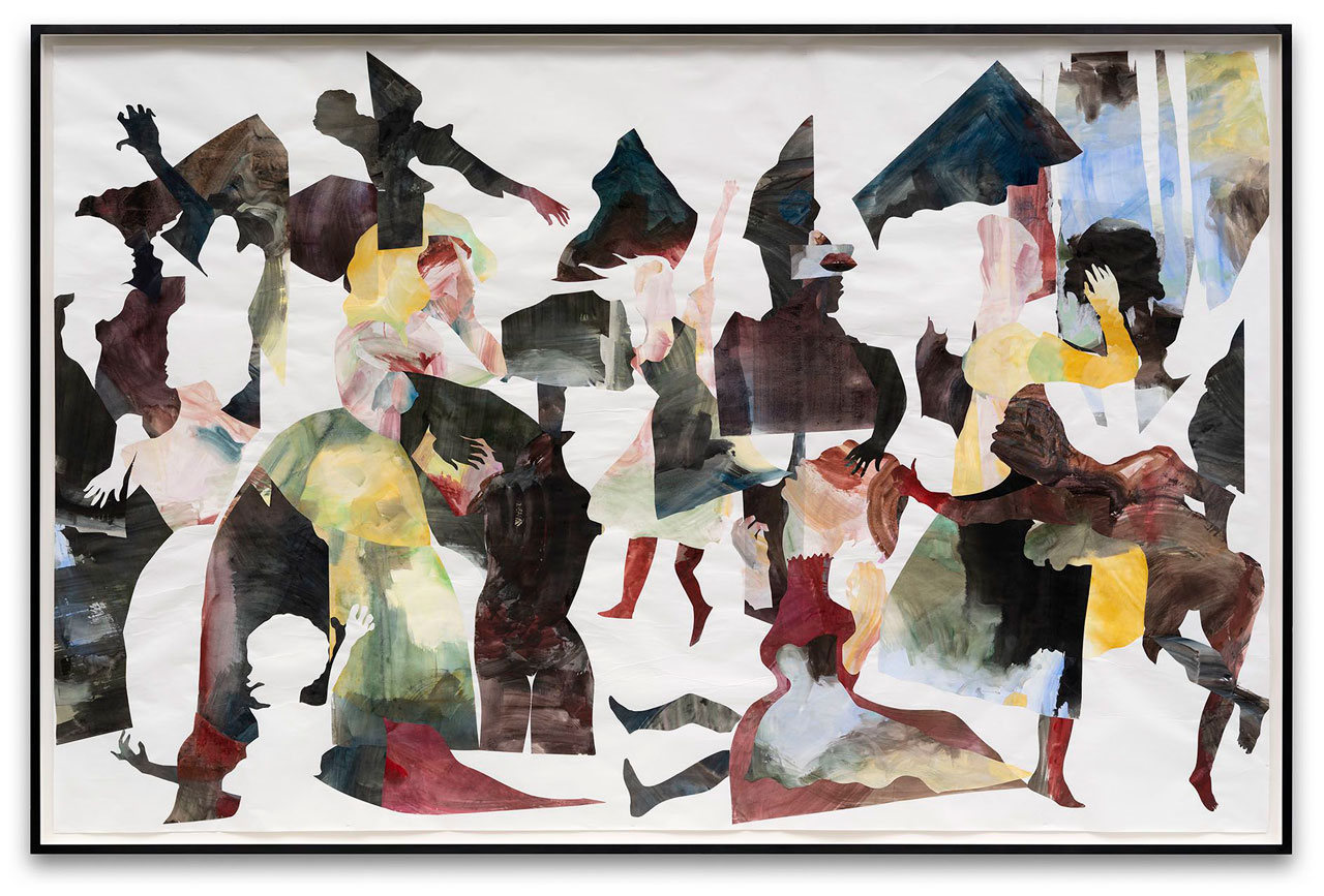 Kara Walker, Tituba's Handmaidens, 2025 Watercolor and sumi-e ink on cut paper on paper, 199.4 x 307 cm, 78 5/8 x 120 7/8 inches, 208 x 316.5 cm (incl frame), 82 x 124 5/8 inches (incl frame), © Kara Walker, Courtesy the artist and Sprüth Magers Gallery