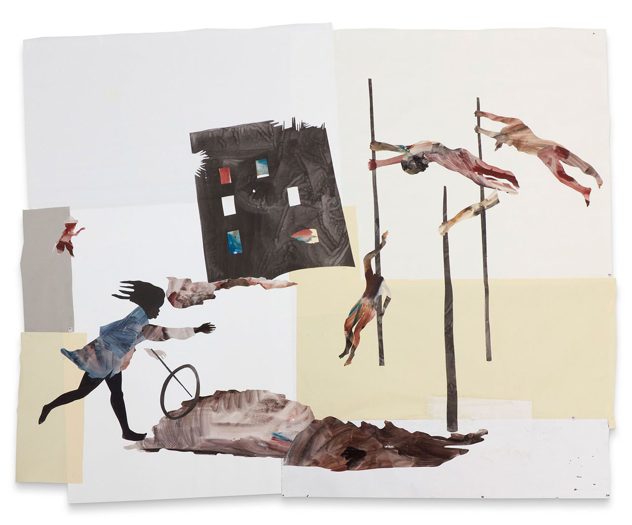 Kara Walker, Liberation (after Ben Shahn), 2025, Gouache, watercolor and sumi-e ink on cut paper on paper, 296.5 × 370.8 cm | 116 3/4 × 146 inches, © Kara Walker, Courtesy the artist and Sprüth Magers Gallery