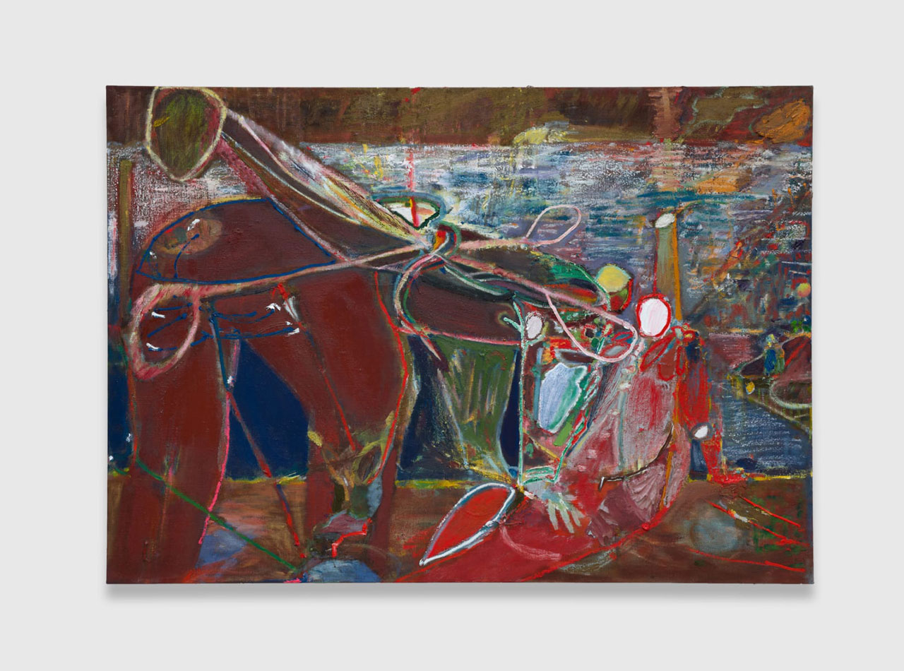 Gabriella Boyd, Lumbar Scene, 2024-2025, Oil on linen, 95 x 135 cm | 37 3/8 x 53 1/8 in, © Gabriella Boyd, Courtesy the artist and Grimm Galley