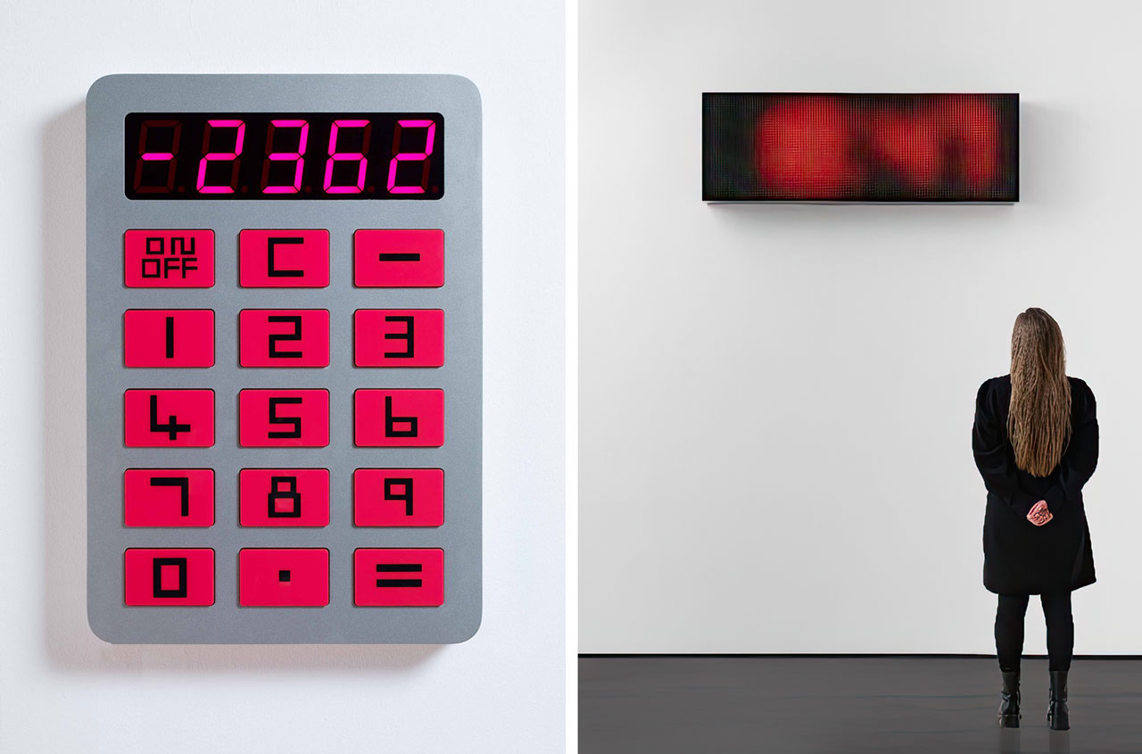Left: David Shrigley, Subtractor, 2013 Right: David Shrigley, Clock, 2020