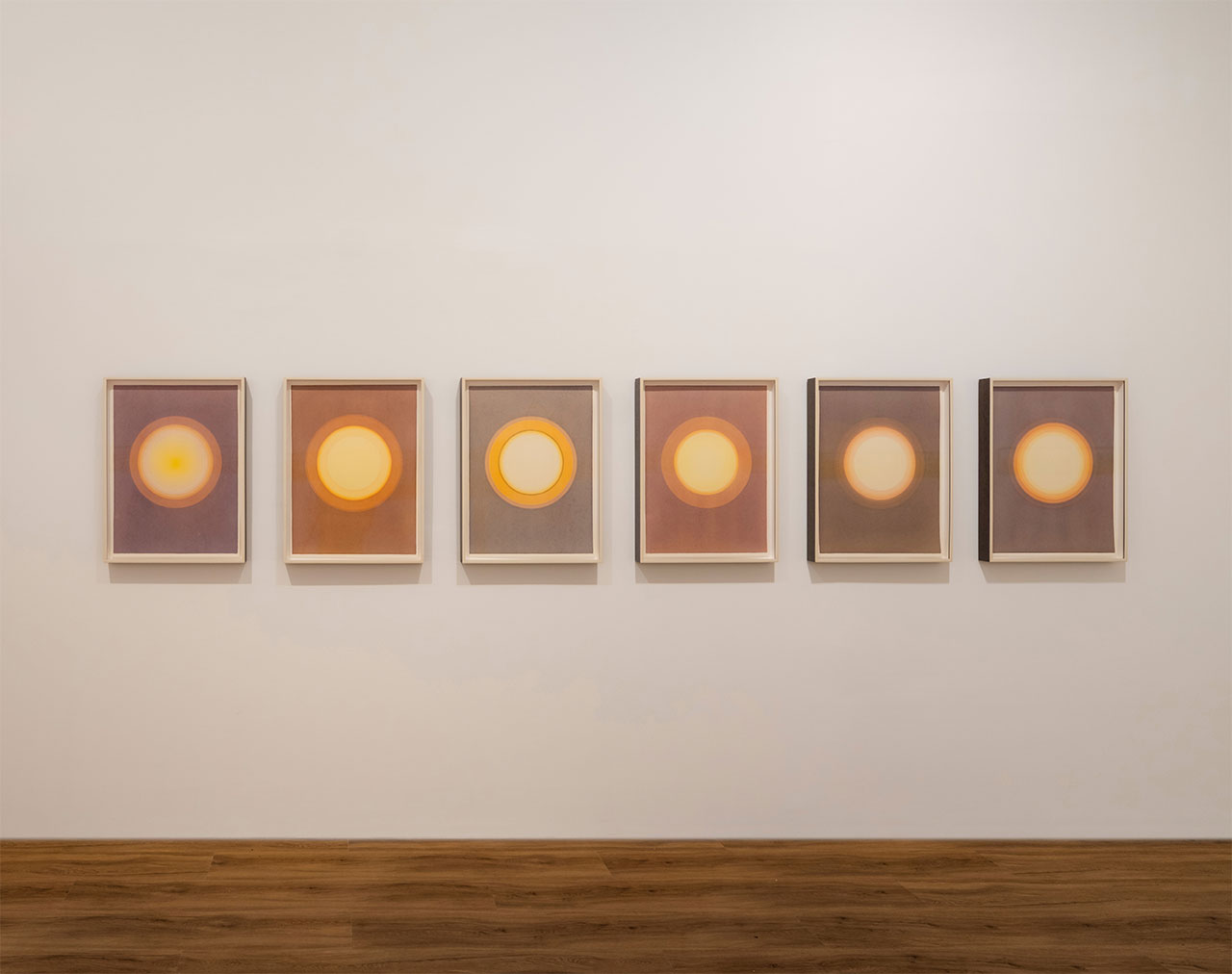 Olafur Eliasson, Subsaharan dusk study no. 1–6, 2018, Watercolour and pencil on paperm Each 74.5 x 56 x 6 cm, Private collection