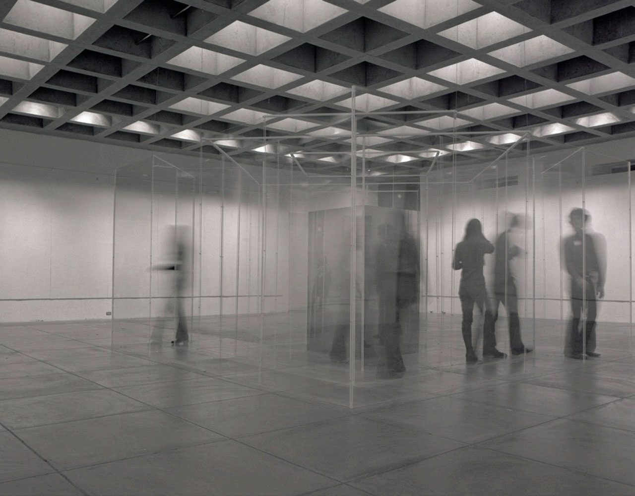 Yoko Ono, AMAZE, 1971, Installation, wood, metal, paint, plexiglass, and toilet, 402 x 402 x 250 cm, © Yoko Ono, Courtesy the artist and MUSAC (Museo de Arte Contemporaneo de Castilla y Leon)