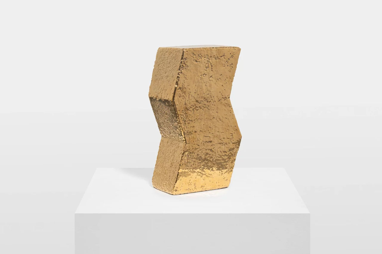 Heinz Mack, Untitled, 2016, Glazed ceramic, burnished gold, 30.5 x 17 x 10.5 cm, 12 x 6 1/2 x 4 in, © Heinz Mack, Courtesy the artist and Almine Rech Gallery