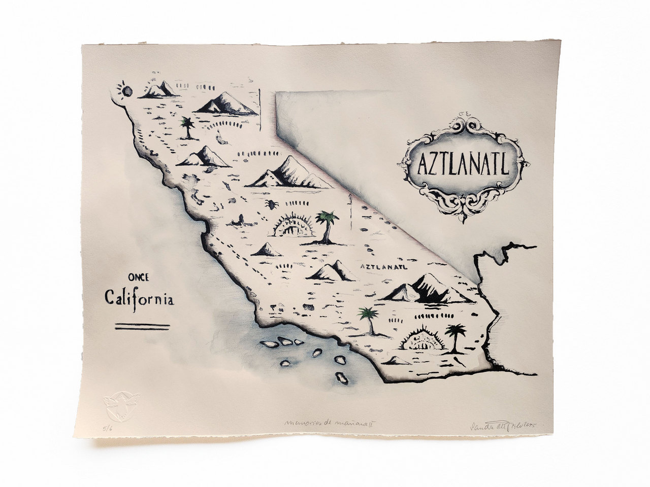 Sandra Del Pilar, Memorias de mañana (Archive for an Imagined Future) [detsil], 2025, Hand-coloured lithograph (9 pieces), 39 x 46 cm (each), Edition of 6 (#1/6) , © Sandra Del Pilar, Courtesy the artist and Zilberman Gallery