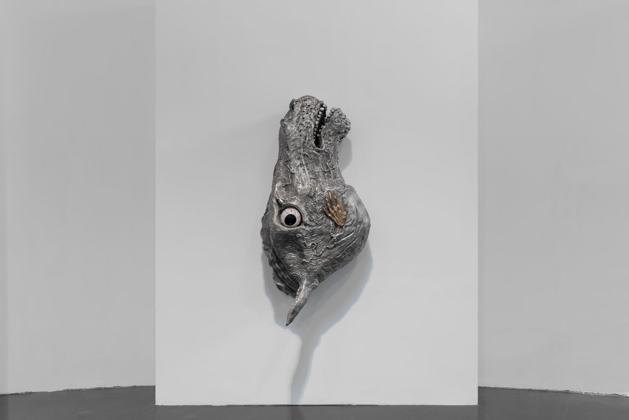 Jean-Marie Appriou, The Silent Hero, 2025, Patinated aluminum, bronze and glass, 190 x 95 x 65 cm, © Jean-Marie Appriou, Courtesy the artist and TANK Shanghai