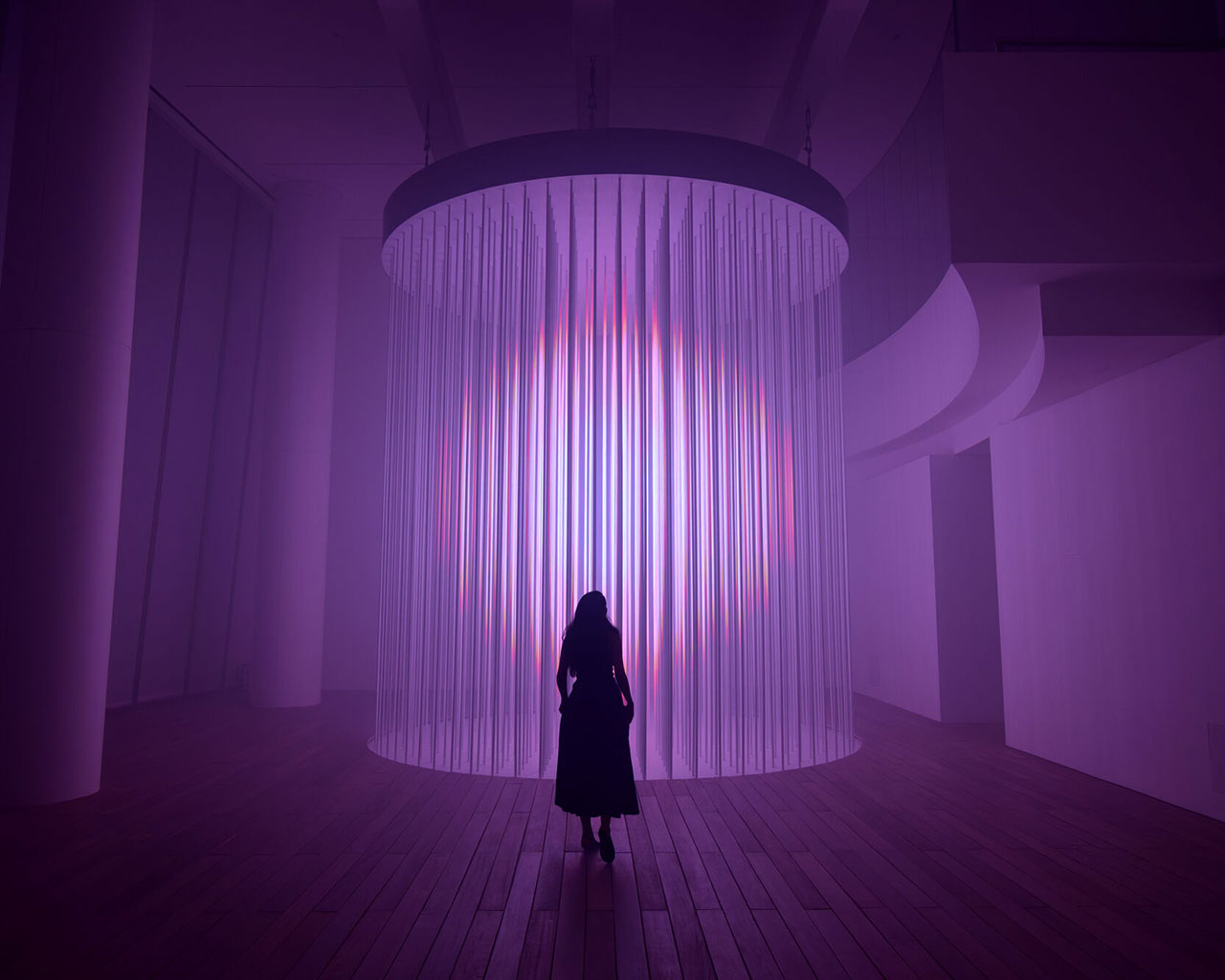 Doug Aitken, LIGHTFALL / OTHER WORLDS, 2025; Installation view at NMACC, Mumbai, India, 2025, Courtesy of the artist