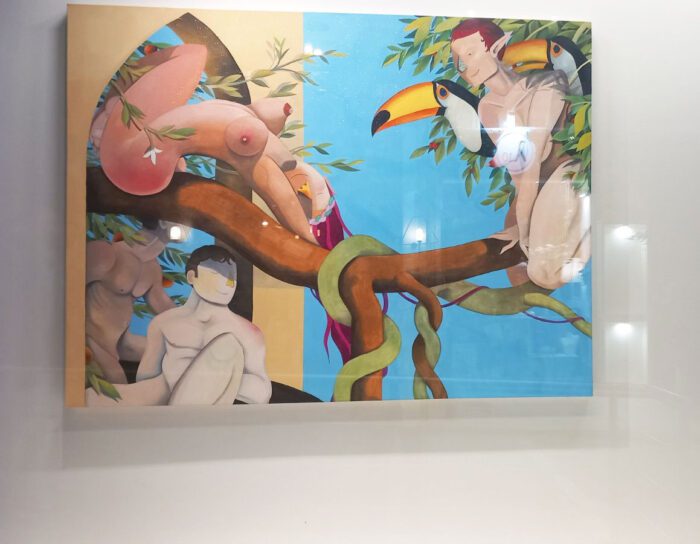 Chris Akordalitis, Symbiosis, 2022 , Oil on canvas ,150 x 200 x 3 cm, © Chris Akordalitis, Photo: Viky