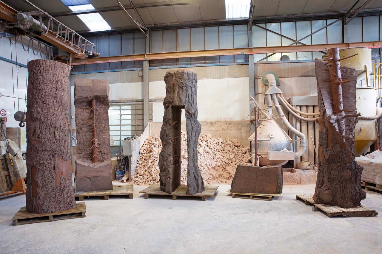 "Clepsydra" works at the foundry in Pietrasanta, Italy, 2025, Artwork © Giuseppe Penone/2026 Artists Rights Society (ARS), New York/ADAGP, Paris, Photo: Sebastiano Pellion di Persano, Courtesy the artist and Gagosian