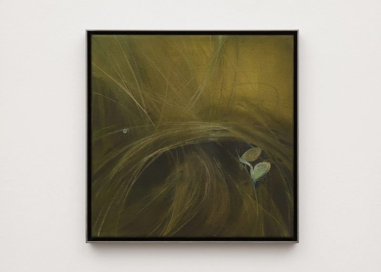 Anna Ruth, Where They Meet, 2026, Acrylic on canvas in steel frame, 35 x 35 cm | 13 3/4 x 13 3/4 in, Framed: 36.5 x 36.5 x 3 cm | 14 3/8 x 14 3/8 x 1 1/8 in, © Anna Ruth, Courtesy the artist and GRIMM Gallery