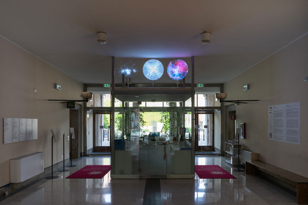Jennifer West, Stitched Cosmos, Installation view, Curated by Francesco Urbano Ragazzi,_Photo: Gaia Cambiaggi, Courteys the artit and Ca’ Foscari University of Venice