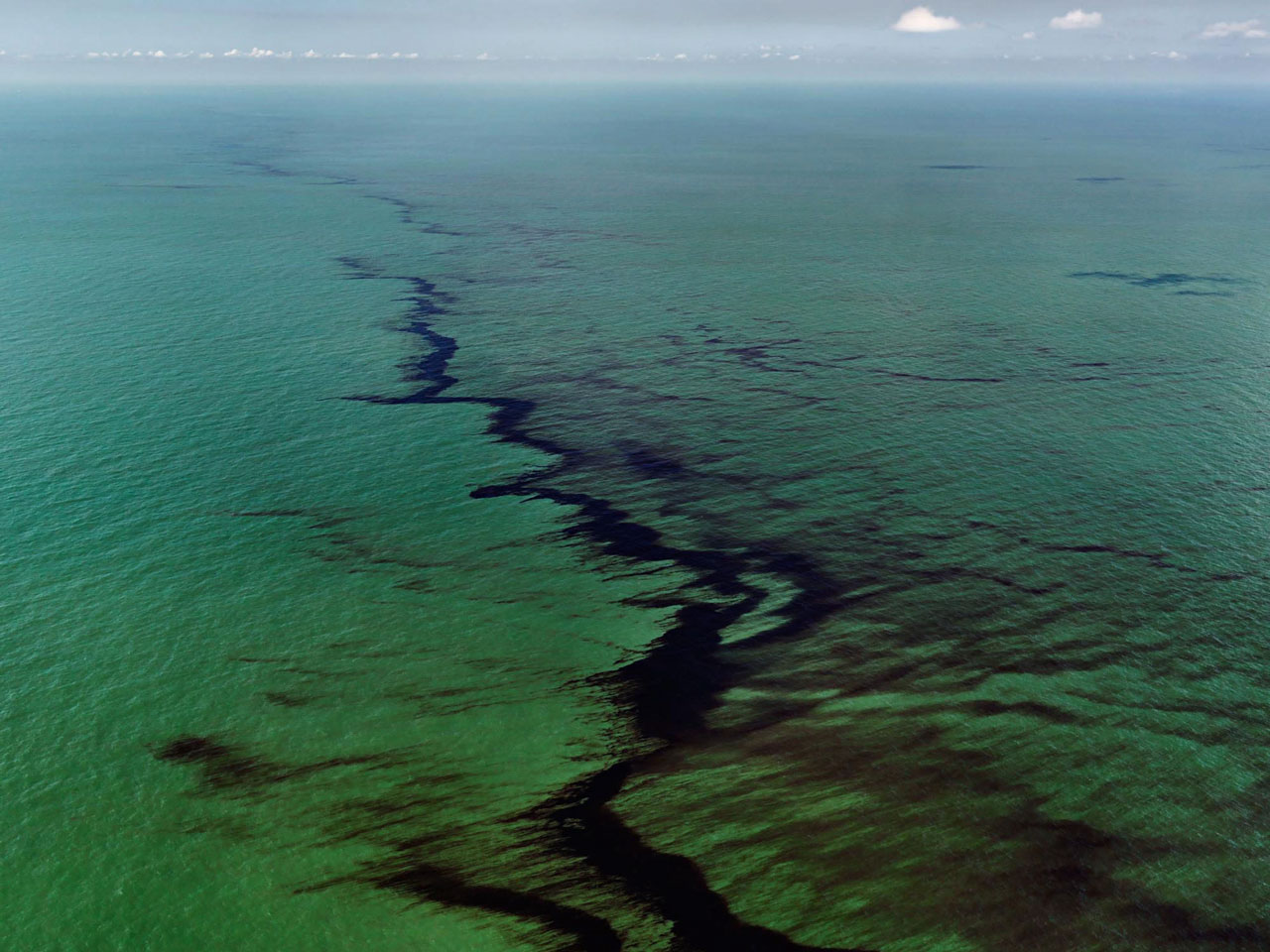 Edward Burtynsky, Oil Spill #10, Oil Slick, Gulf of Mexico, June 24 (2010), chromogenic print, Collection of the Vancouver Art Gallery, Gift of the Artist