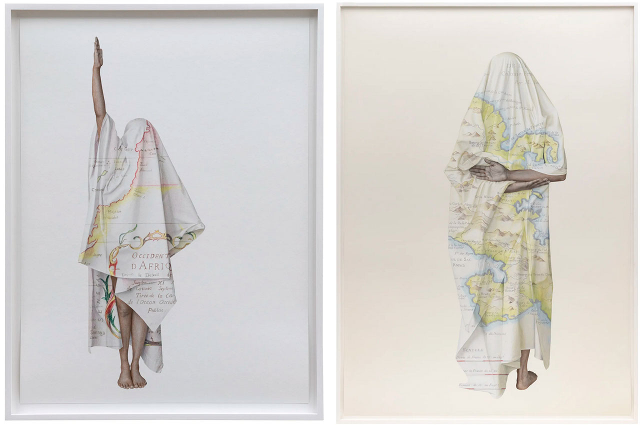 Left : Ishita Chakraborty, I Recall the Forest Inside Me XVII, 2026, Hand colored archival pigment print on Hahnemühle agave paper, 55.9 x 41.9 cm (22x 16 ½ in.), 60 x 46 cm (23 ½ x 18 in.), framedRight: Ishita Chakraborty, I Recall the Forest Inside Me XX, 2026, Hand colored archival pigment print on Hahnemühle agave paper, 169.4 x 119.7 cm ( 66 ¾ x 47 ¼ in.), 175.5 x 125.5 cm (69 x 49 ½ in.), framed
