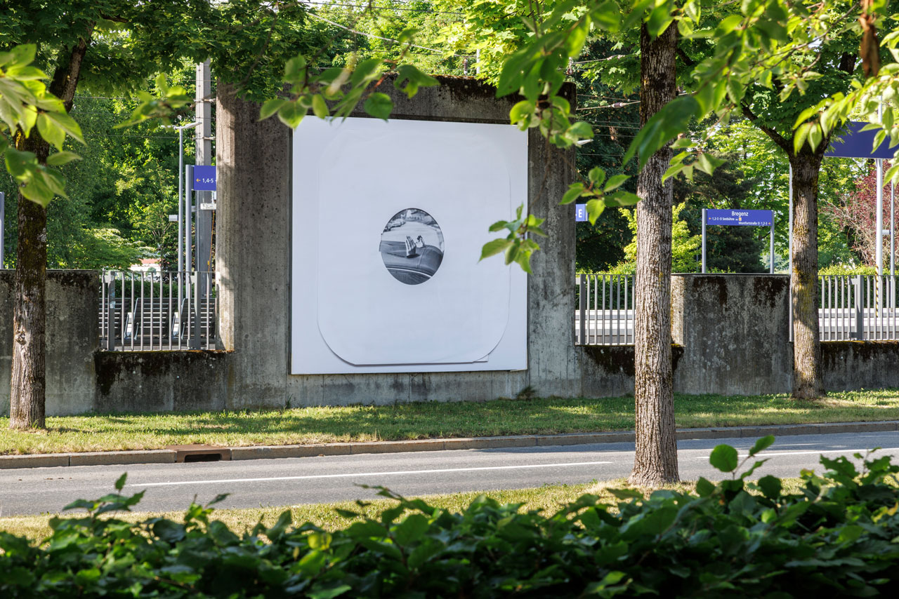 Cyprien Gaillard, 7-Eleven Tracklist, Installation view KUB Billboards, 2026, Photo: Markus Tretter, © Cyprien Gaillard, Kunsthaus Bregenz, Courtesy of the artist, Sprüth Magers