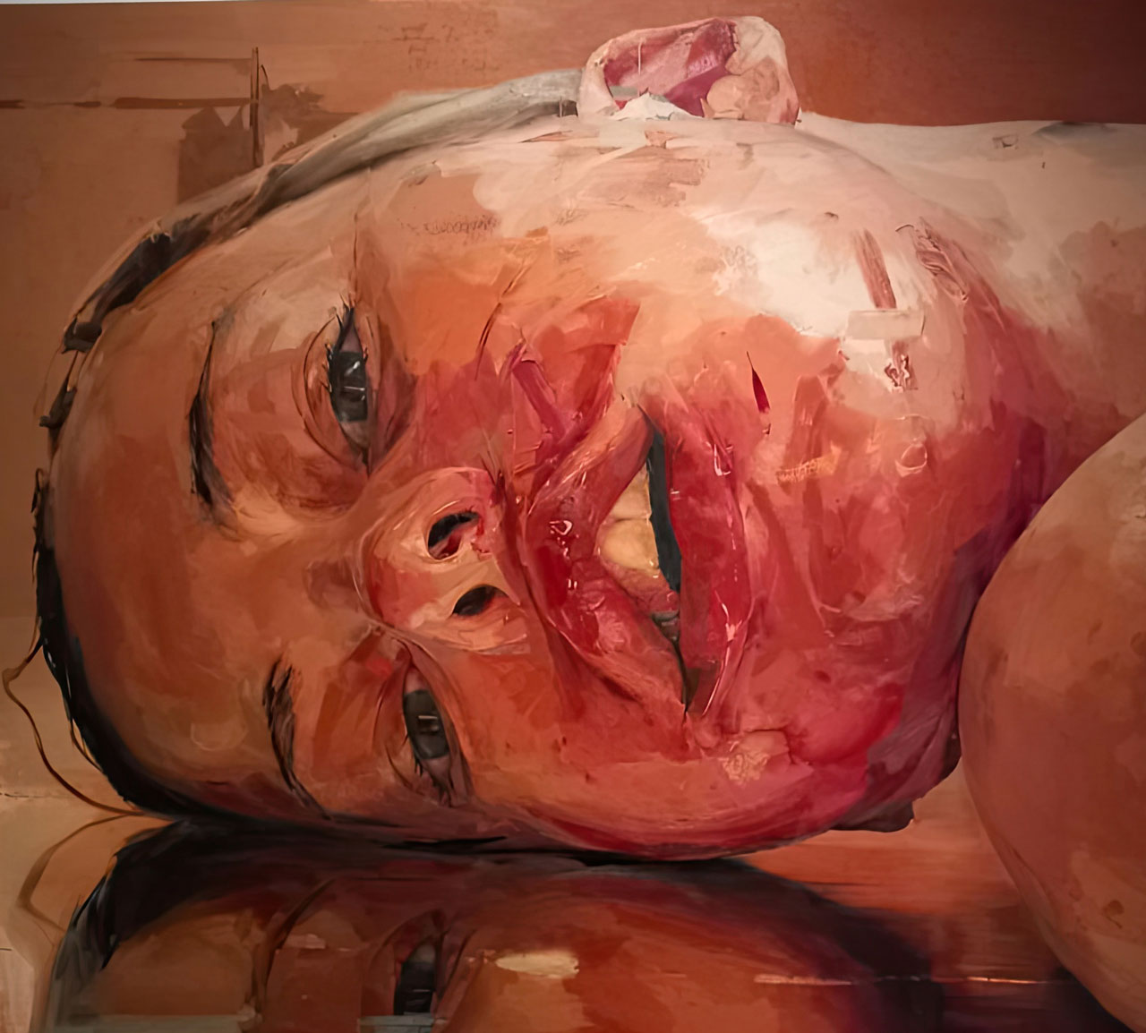Jenny Saville, Reverse, 2020-21, oil on canvas, © Jenny Saville, Photo: © & Courtesy Vicky Trochidou