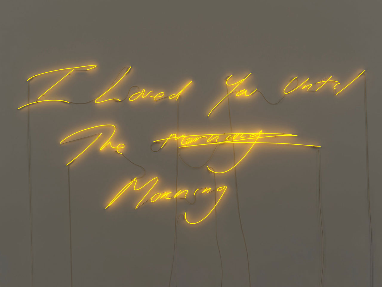 Tracey Emin, I Loved You Until the Morning, 2025, Neon, Edition of 3, 198.1 x 426.7 cm | 78 x 168 in, © Tracey Emin, Courtesy the artist and White Cube Gallery