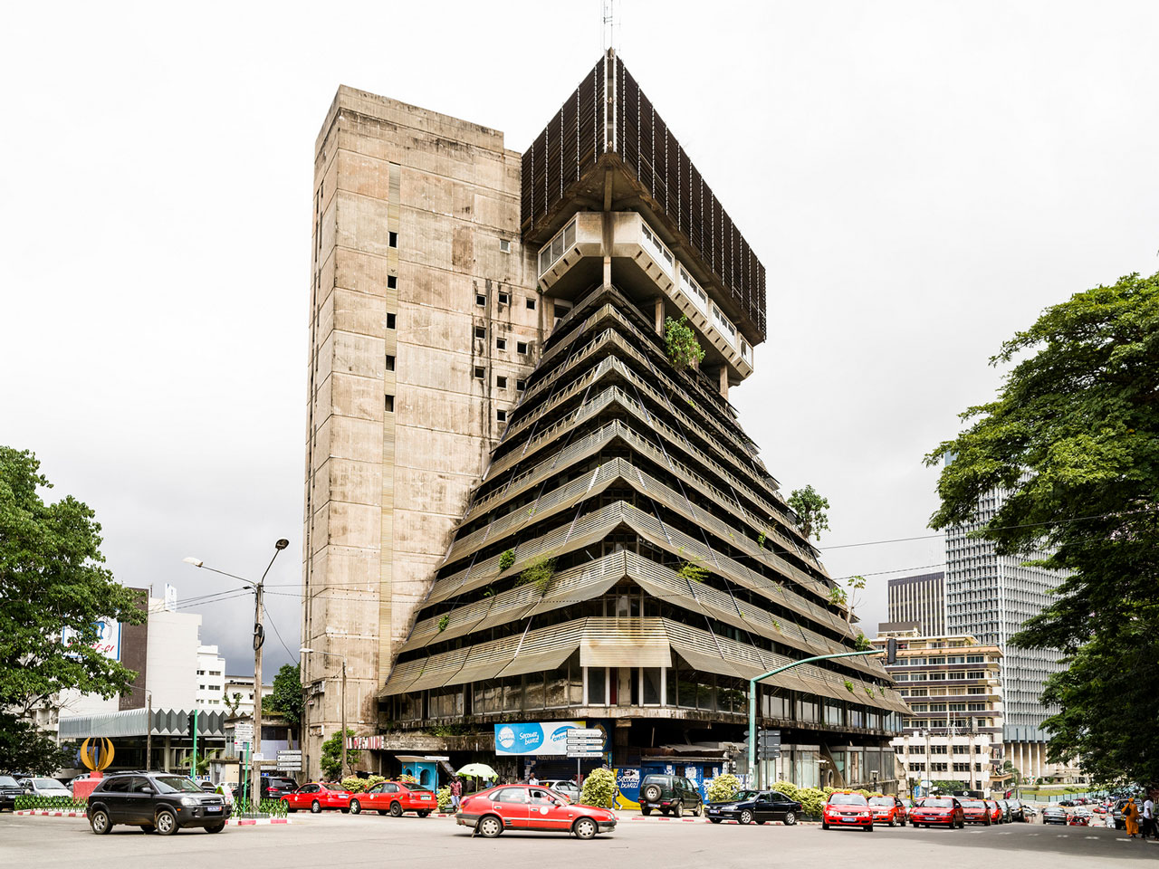 La Pyramide, Abidjan, Côte d’Ivoire. 1968–73. Rinaldo Olivieri (1931–1998). 2025. Photograph: François-Xavier Gbré