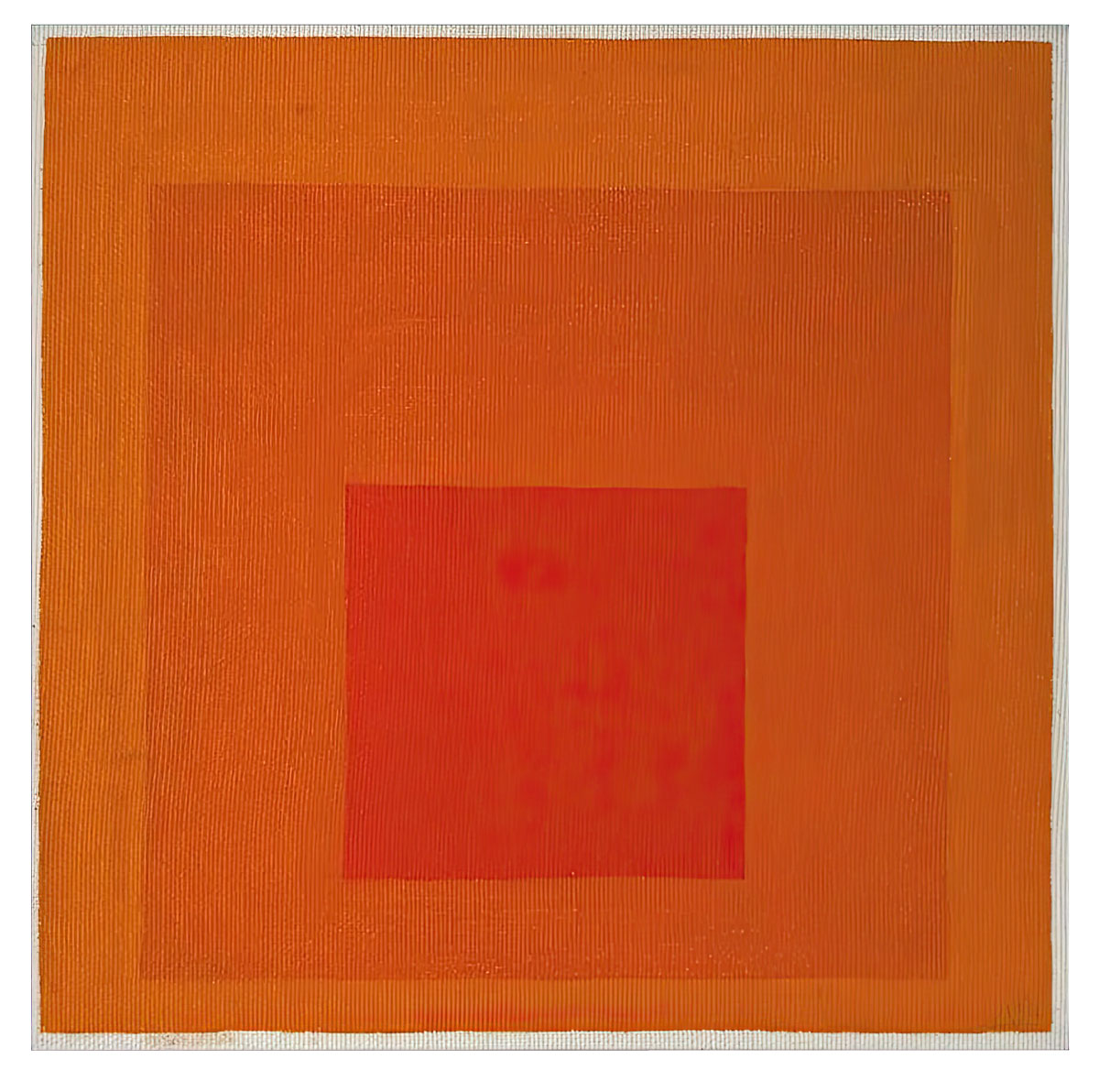 Josef Albers, Study for Homage to the Square: Sel: E.B. 8, 1964, oil on Masonite, 40,6 x 40,6 cm - 15,98 x 15,98 in, front: incised with the artist's monogram, reverse: signed, titled and dated 1964