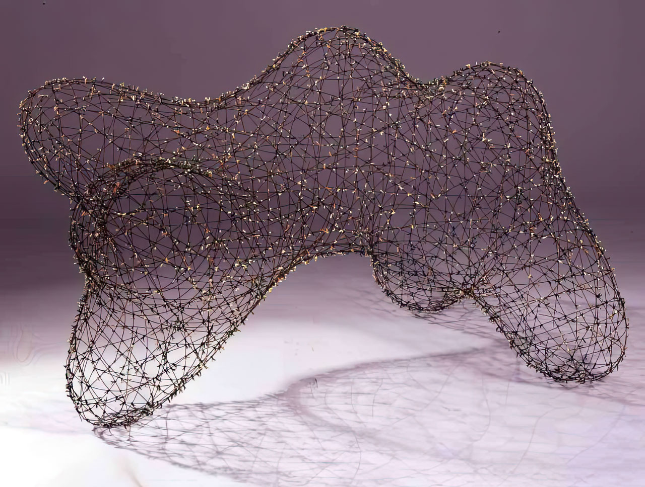 Kuen Lee Sung, Senza titolo, 2000, Intertwined steel wires, 54 x 48 x 86 cm - 21,25 x 18,89 x 33,85 in