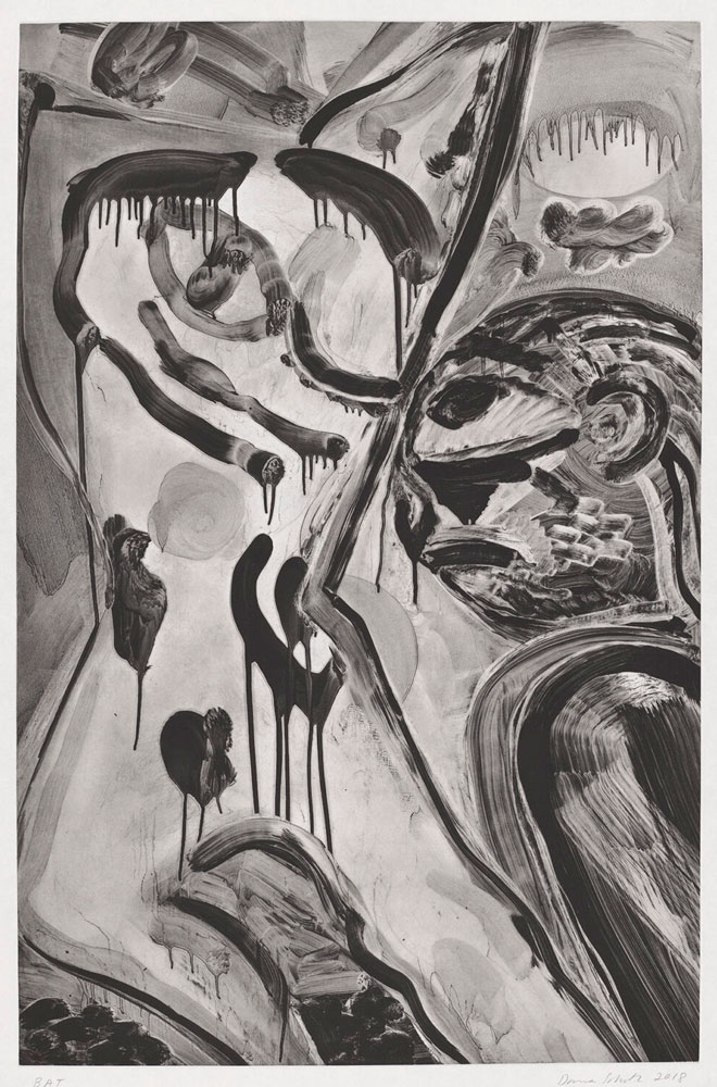 Dana Schutz, Trouble and Appearance, 2018, etching with aquatint, image: 91.4 × 60 cm; paper: 109.9 × 77.8 cm. Courtesy of the artist and Two Palms.