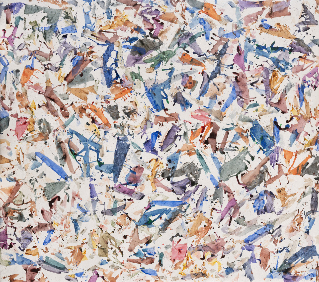 Simon Hantaï, Sans titre (Untitled), 1984, Acrylic on canvas, 58 7/8 x 66 3/4 inches (149.5 x 169.5 cm), © Archives Simon Hantaï/Adagp, Paris, 2026, Photo: David Bordes, Courtesy Archives Simon Hantaï and Gagosian