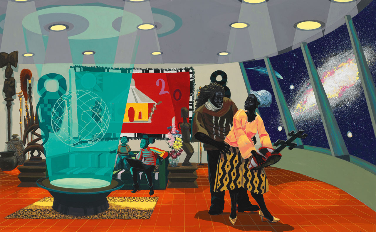Kerry James Marshall, Keeping the Culture, 2010, Oil on board, 76.2 × 121.9 cm, Robert Taylor and Edith Cooper, © Kerry James Marshall. Photo: Private Collection Christie‘s, Images/Bridgeman Images