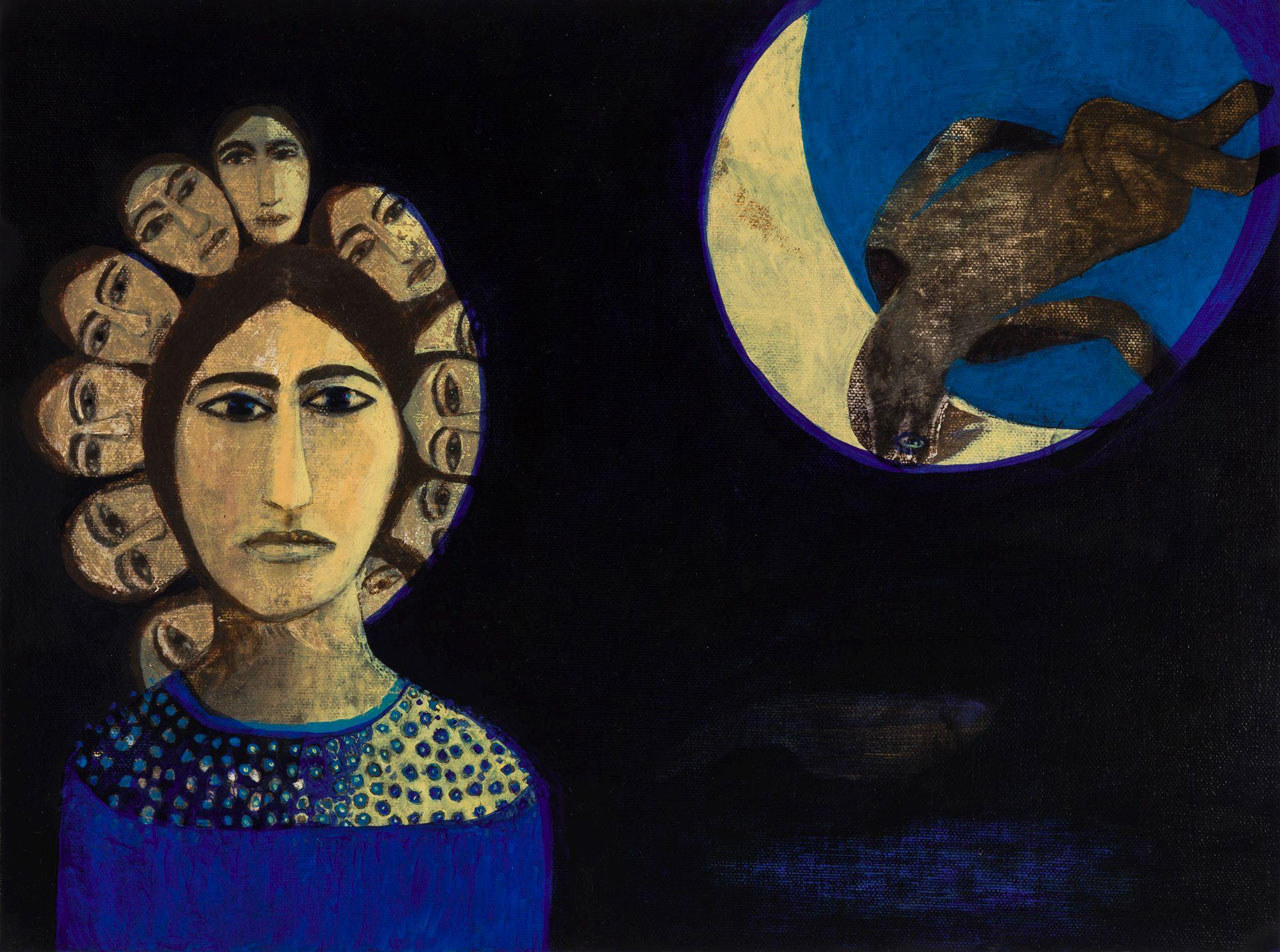 Samira Abbassy, Harbinger (Blue), 2023. © The Artist. Courtesy of Richard Saltoun Gallery