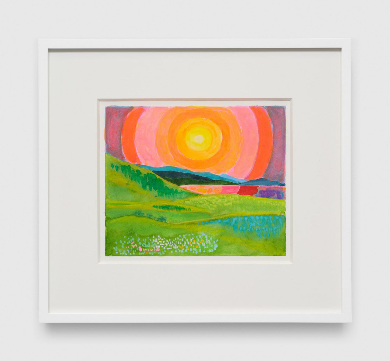 Jennifer Guidi, Untitled, 2026, Gouache, watercolor and colored pencil on paper, 7 7/8 x 9 1/2 inches (20 x 24.1 cm), Framed: 15 1/4 x 16 1/2 inches (38.7 x 41.9 cm), Signed and dated verso, © Jennifer Guidi, courtesy the artist and David Zwirner Gallery