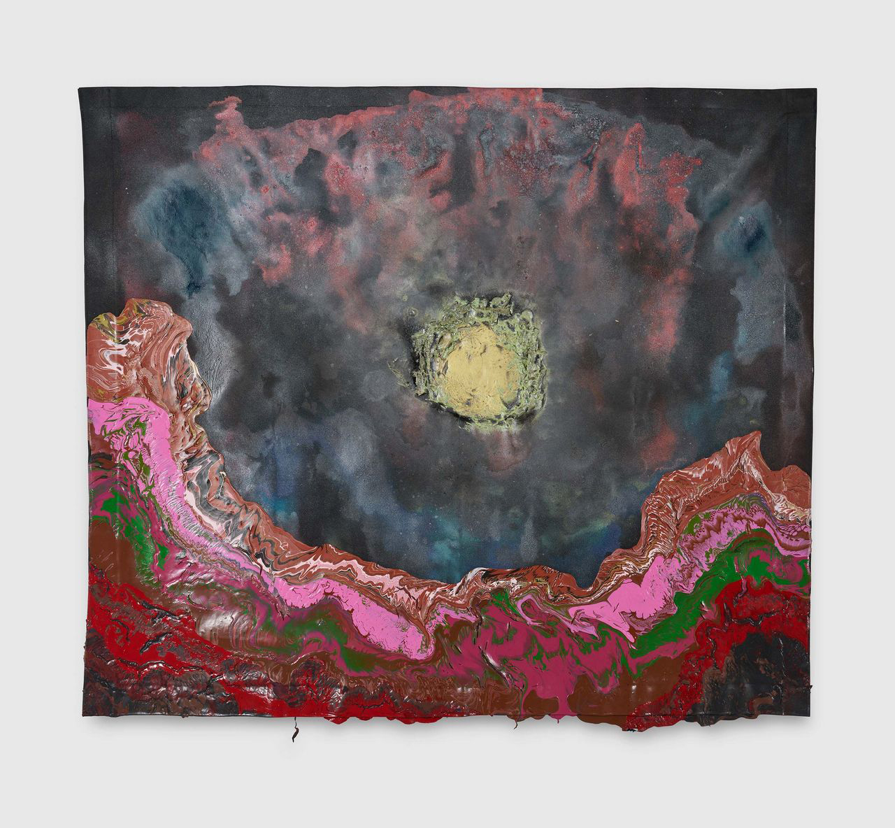 Rodney McMillian, Crepuscular, 2025-2026, Acrylic, latex, and ink on canvas, 60 1/2 x 70 inches (153.7 x 177.8 cm), © Rodney McMillian, courtesy the artist and David Zwirner Gallery