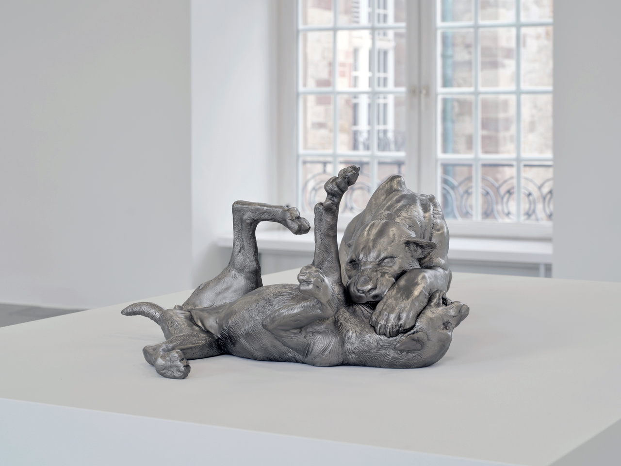 Charles Ray: Mountain Lion Attacking a Dog (Detail), 2018, Photo: Nicolas Wefers (Installation view Fridericianum, Kassel), © Charles Ray, documenta und Museum Fridericianum gGmbH