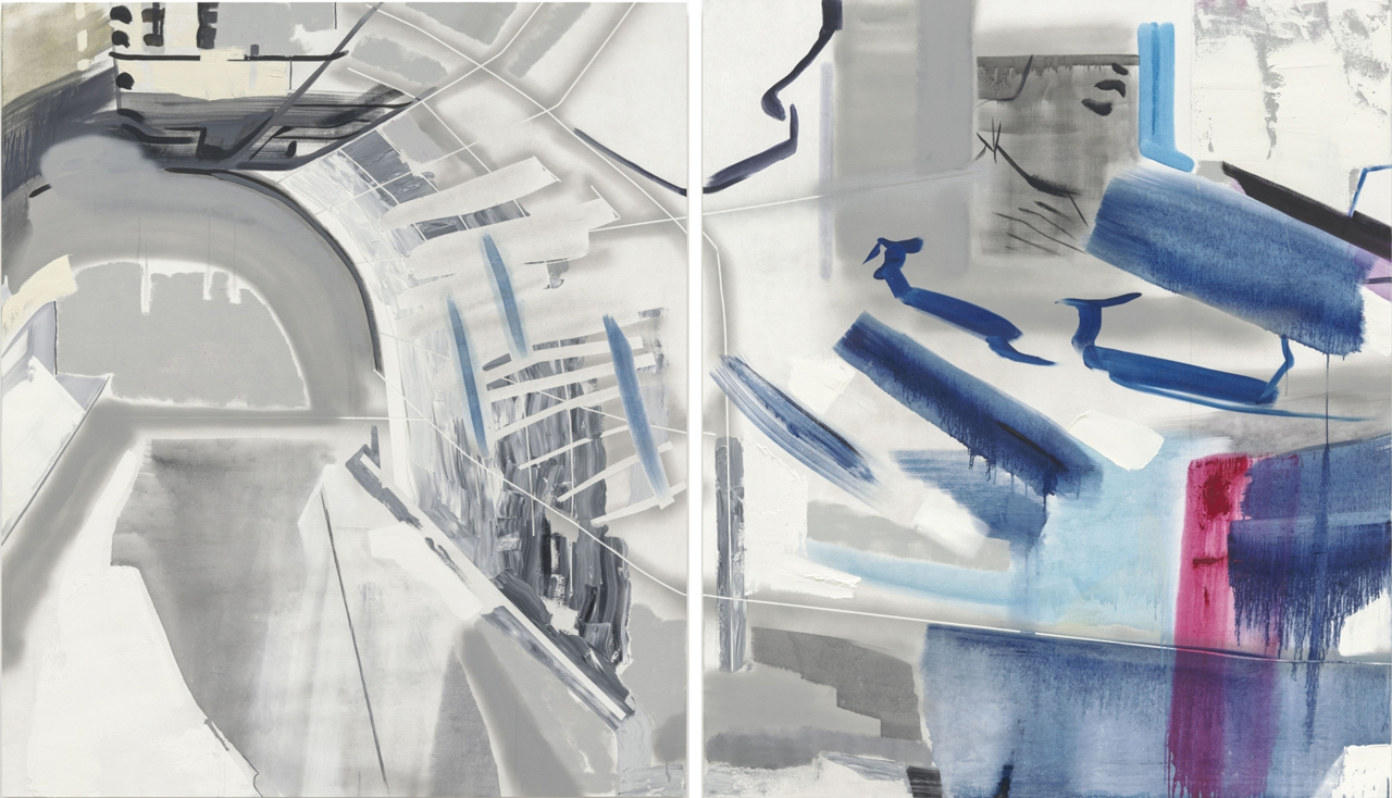 Left: Seeun Kim, Tunnel mural 1.72m, 2026, Water mixable oil, acrylic spray paint and acrylic paint on canvas, 200 x 172 x 3 cm, © Seeun Kim, Courtesy the artist and Kukje Gallery Right: Seeun Kim, Tunnel mural 3.44m, 2026, Water mixable oil, acrylic spray paint and acrylic paint on canvas, 200 x 172 x 3 cm, © Seeun Kim, Courtesy the artist and Kukje Gallery
