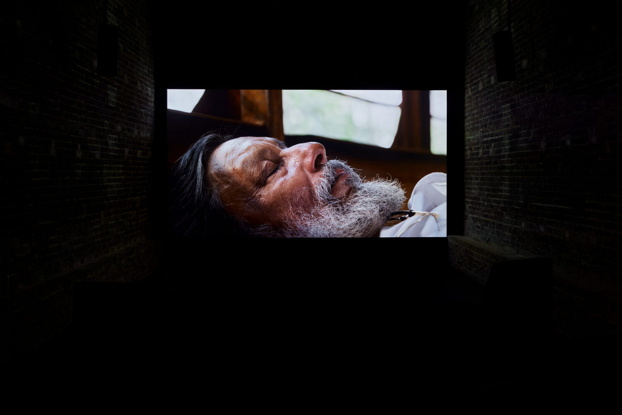 Amar Kanwar, Such a Morning (2017), installation view, Serpentine North, 2026. © Amar Kanwar. Photo: © Serpentine and Luke Walker.