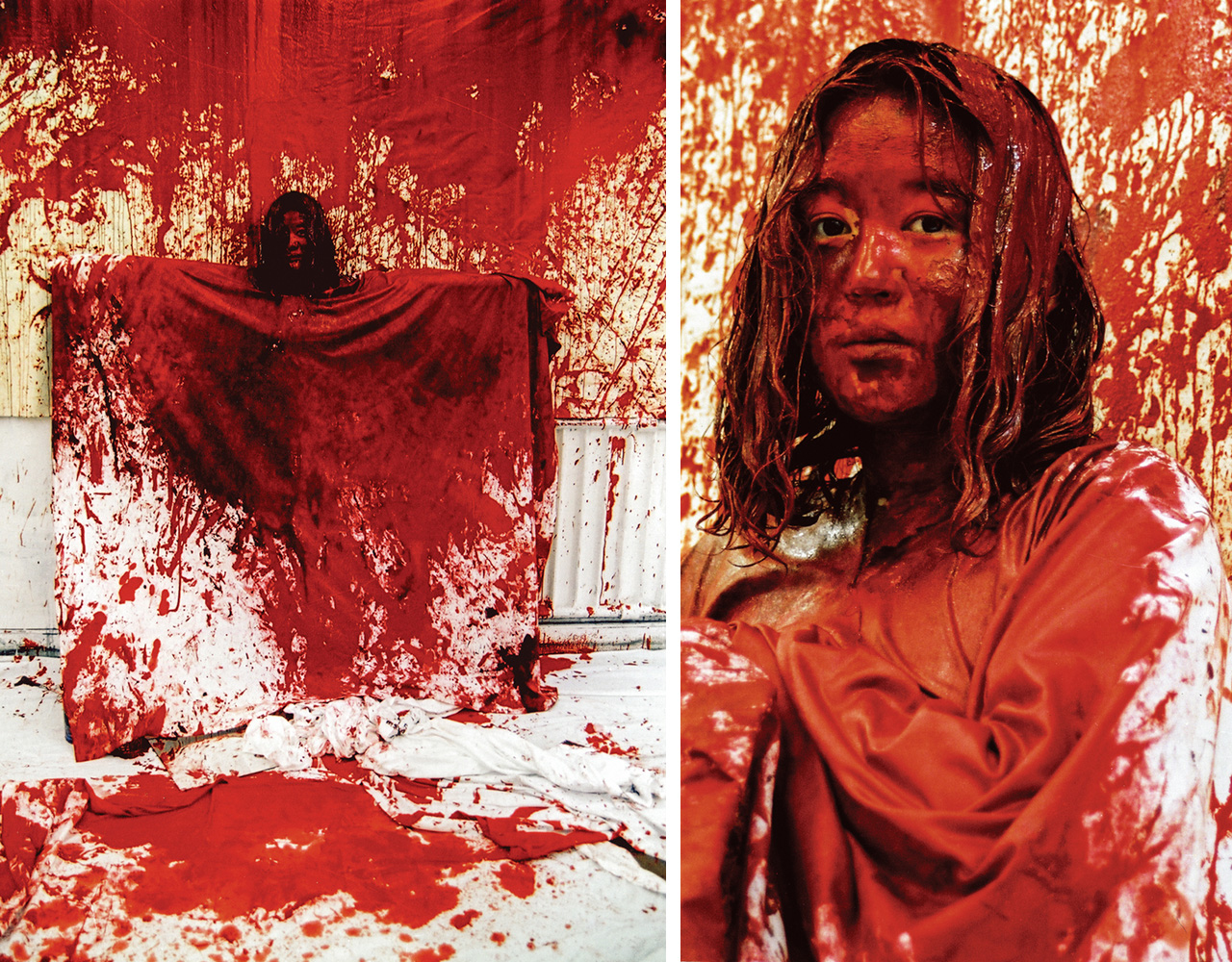 Chiharu Shiota (born in 1972), Becoming Painting, 1994 performance and installation (red enamel paint) at Australian National University School of Art, Canberra, 2019, digital print. © Chiharu Shiota / VG Bild-Kunst, Bonn / CARCC Ottawa 2026. Photo Ben Stone. Photo courtesy Mori Art Museum, Tokyo