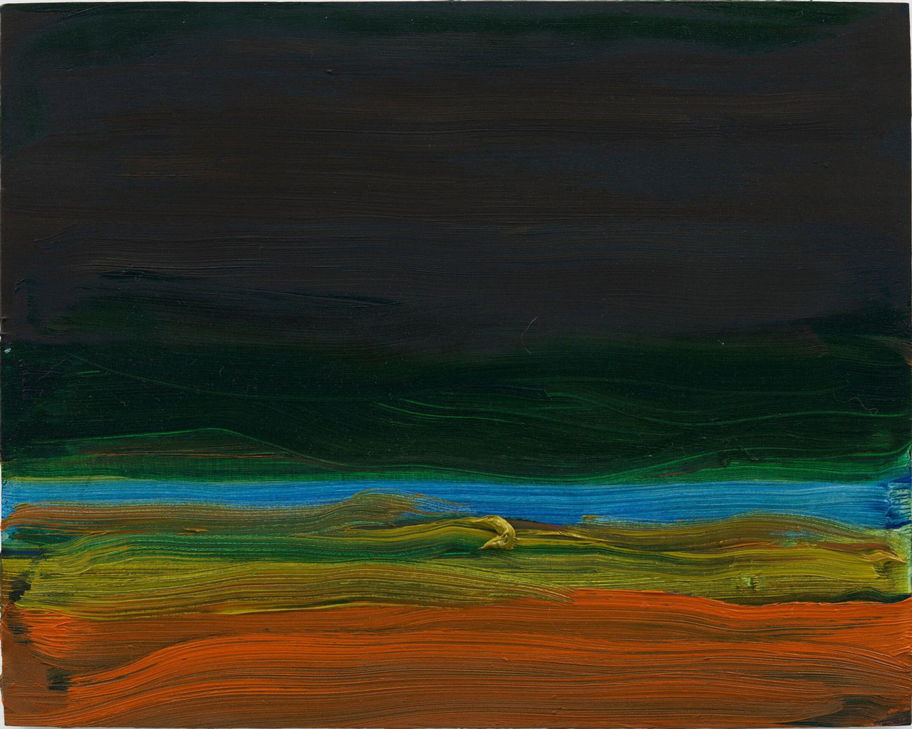 Peter Shear, Conductor, 2026, Oil on panel 8 x 10 inches (20.3 x 25.4 cm), Signed, titled, dated, and inscribed verso
