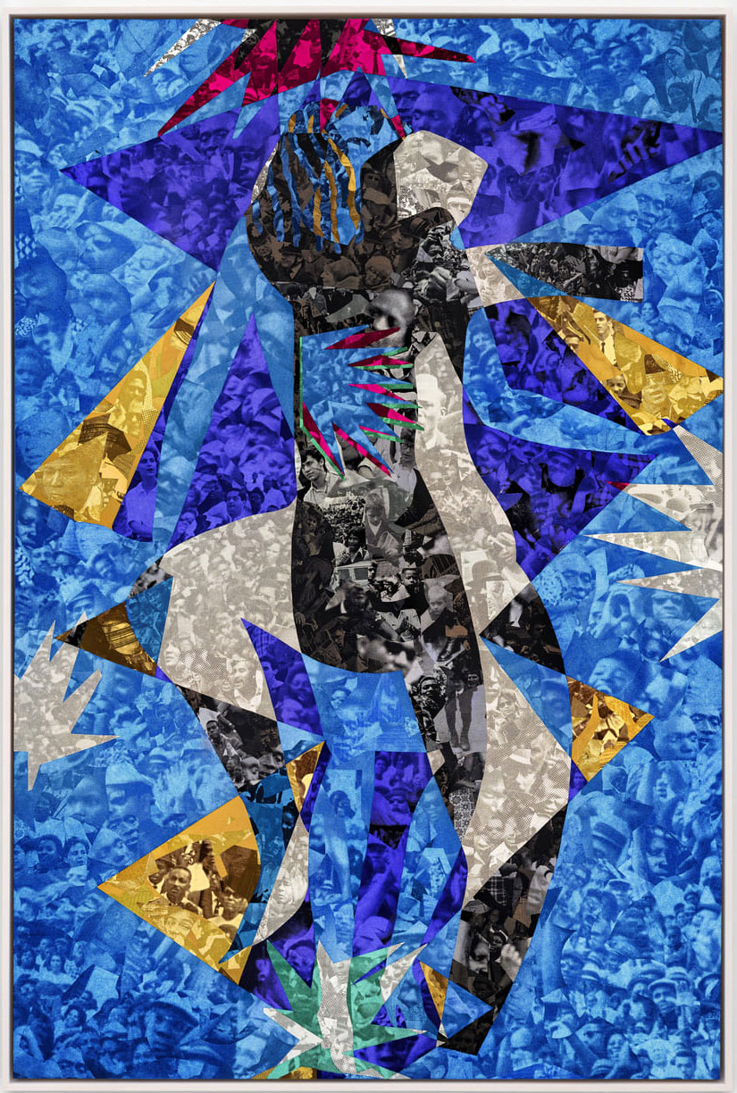Hank Willis Thomas, The Juice of Juniper 2024 Impression sérigraphique et impression UV rétroréfléchissante montée sur Dibond 182,9 ×121,9 × 5,1 cm. Photo: © Jai Lennard, © Hank Willis Thomas, Courtesy of the artist & GALLERIA CONTINUA