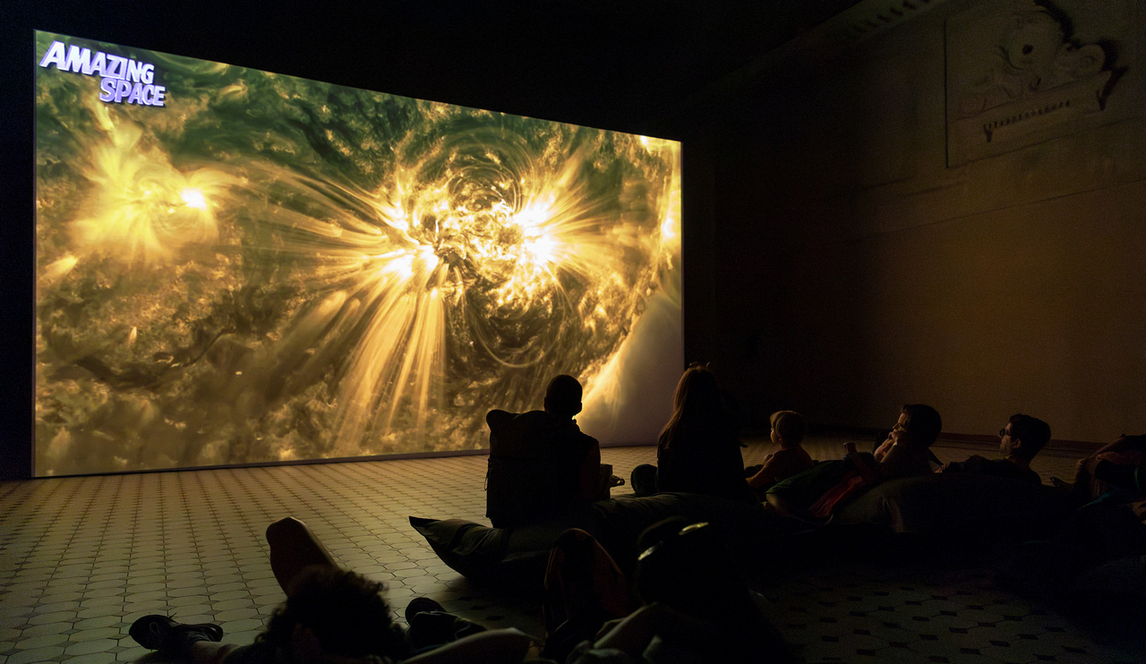 Arthur Jafa, Love is the Message, The Message is Death, 2016. Video, color, sound; 7:25 min. Installation view: E-WERK, Luckenwalde, 2025. Courtesy the artist and E- WERK Luckenwalde. Photo: Laila Kaletta