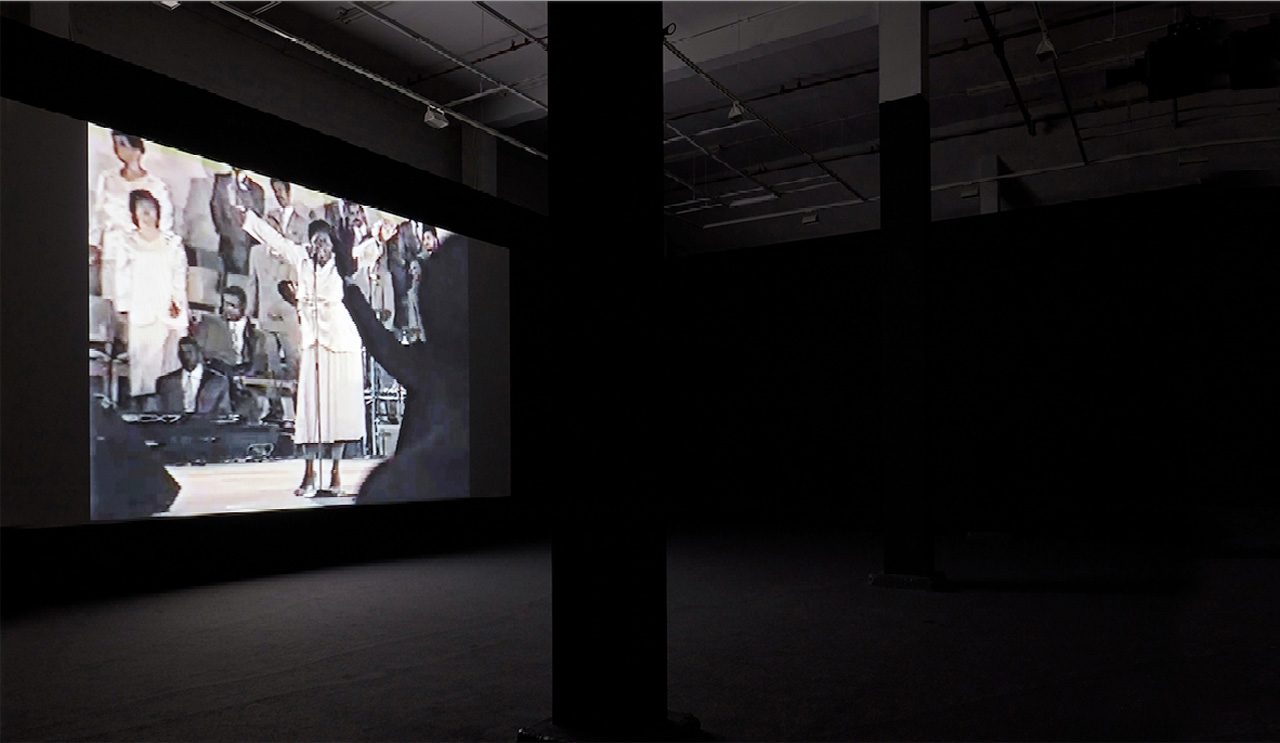 Arthur Jafa, Love is the Message, The Message is Death, 2016. Video, color, sound; 7:25 min. Installation view: Gavin Brown’s Enterprise, New York, 2016. © Arthur Jafa. Courtesy the artist and Gladstone. Photo: Thomas Müller