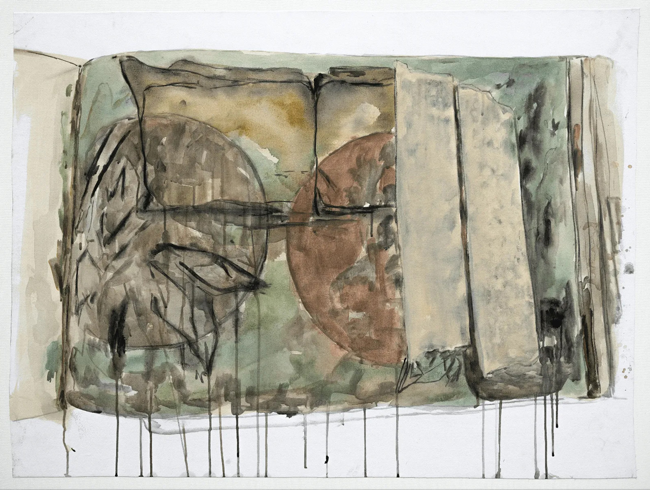 Tamara Al-Samerraei, Black Book 29 , 2023, Acrylic paint on canvas, 113 x 95 cm, © Tamara Al-Samerraei, Courtesy the artist and Marfa’ Projects Gallery