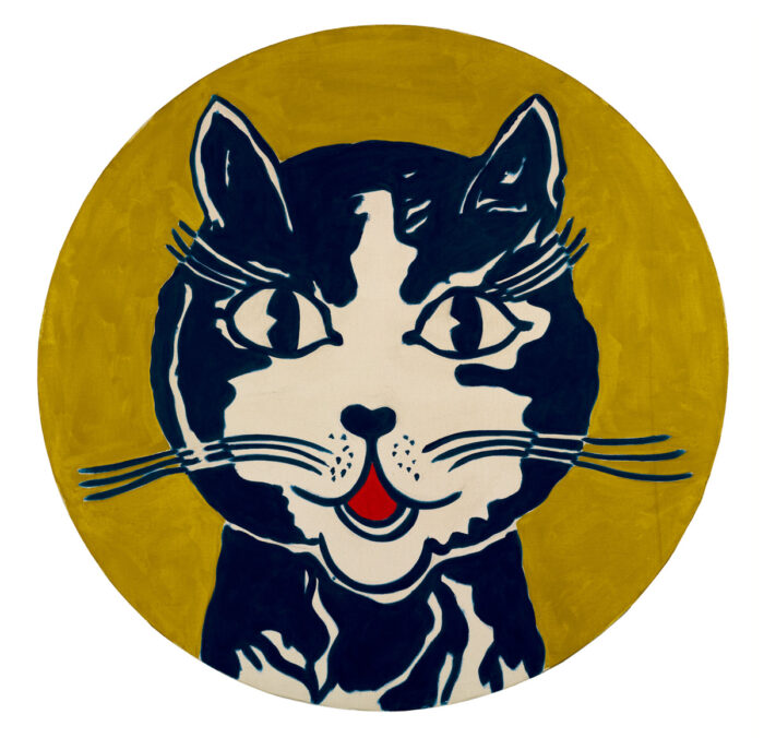 Roy Lichtenstein, Laughing Cat, 1961. Oil, graphite pencil on canvas, 31 7/16 in. (79.8 cm) (diameter). Private collection. © Estate of Roy Lichtenstein/DACS 2026