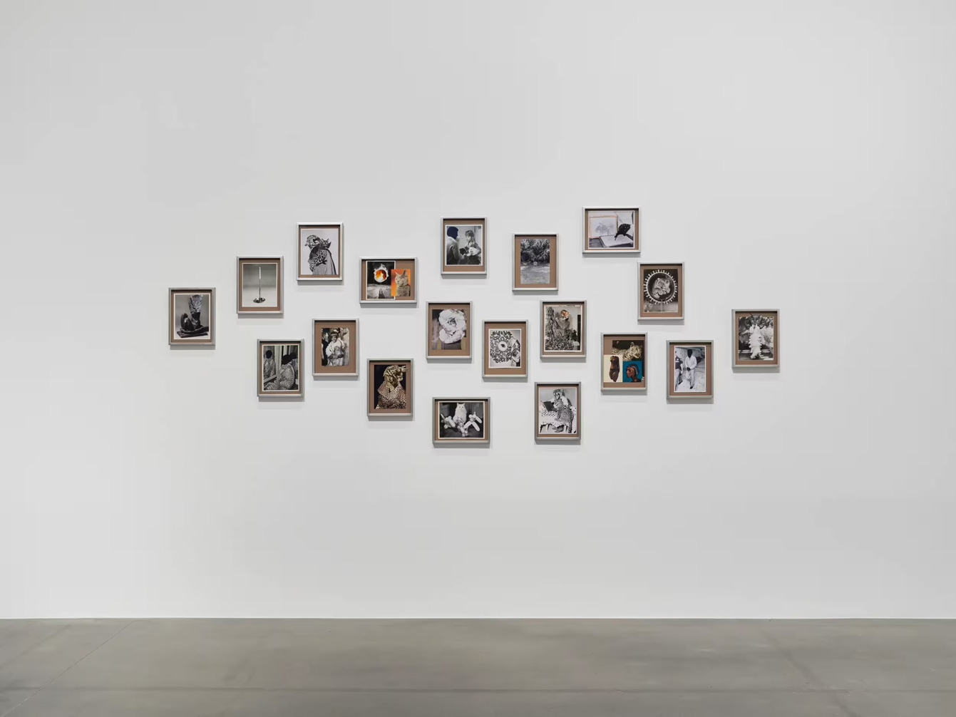 Lorna Simpson, Altered & Unaltered, 2026, Collage of found photographs on paper, 19 collages, each framed: 31.8 x 25.4 x 3.8 cm / 12 1/2 x 10 x 1 1/2 in Overall dimensions variable , © Lorna Simpson, Photo: Jame Wang, Courtesy the artist and Hauser & Wirth Gallery