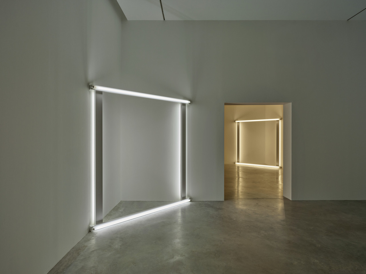 Dan Flavin, European Couples, 2026, installation view, © 2026 Stephen Flavin/Artist Rights Society (ARS), New York, Photo: Thomas Lannes, Courtesy Gagosian