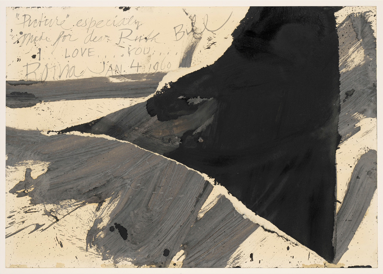 Willem de Kooning, Roma Jan. 4, 1960 , 1960, Collage of enamel with fine particulate filler on torn wove paper on wove paper, 70,2 × 99,7 cm, The Metropolitan Museum of Art, New York, Bequest of Andrea Bollt, 2012 (2012.448.4), Image © The Metropolitan Museum of Art/Art Resource/Scala, Florence, © 2026 The Willem de Kooning Foundation/ Pictoright, Amsterdam
