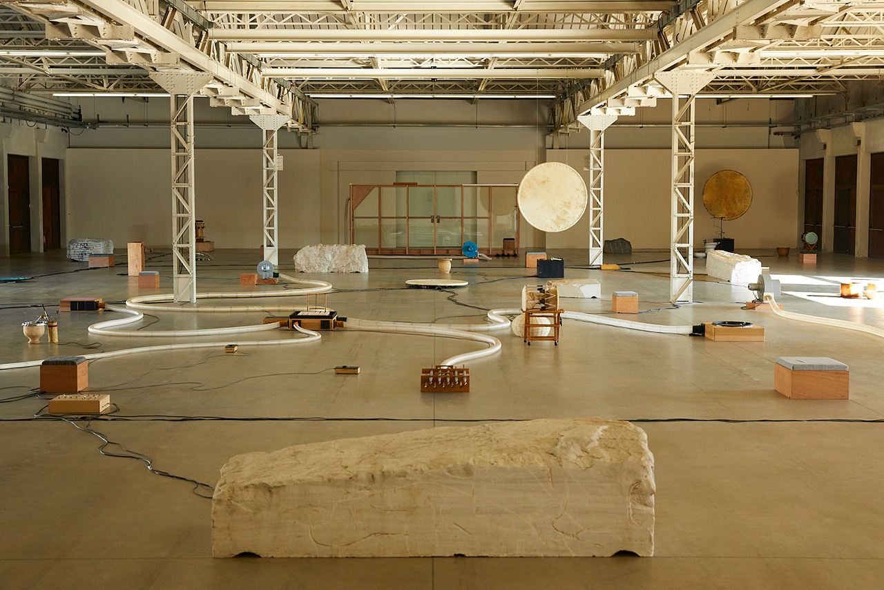 4. Tarek Atoui, Improvisation in 10 days, at Pirelli HangarBicocca, Milan. Exhibition view. 2025 Photo © Rasa Juskeviciute4. Tarek Atoui, Improvisation in 10 days, at Pirelli HangarBicocca, Milan. Exhibition view. 2025 Photo © Rasa Juskeviciute