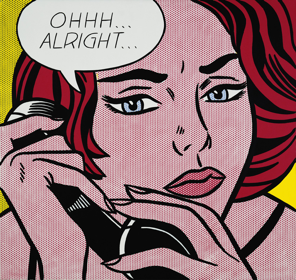 Roy Lichtenstein, Ohhh... Alright..., 1964. Acrylic, oil, and graphite pencil on canvas, 36 5/8 × 37 1/2 in. (93 × 95.3 cm). Kenneth C. Griffin Collection. © Estate of Roy Lichtenstein/DACS 2026