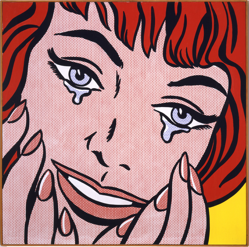 Roy Lichtenstein, Happy Tears, 1964. Magna on canvas, 38 x 38 in. (96.5 x 96.5 cm). Private Collection. © Estate of Roy Lichtenstein/DACS 2026