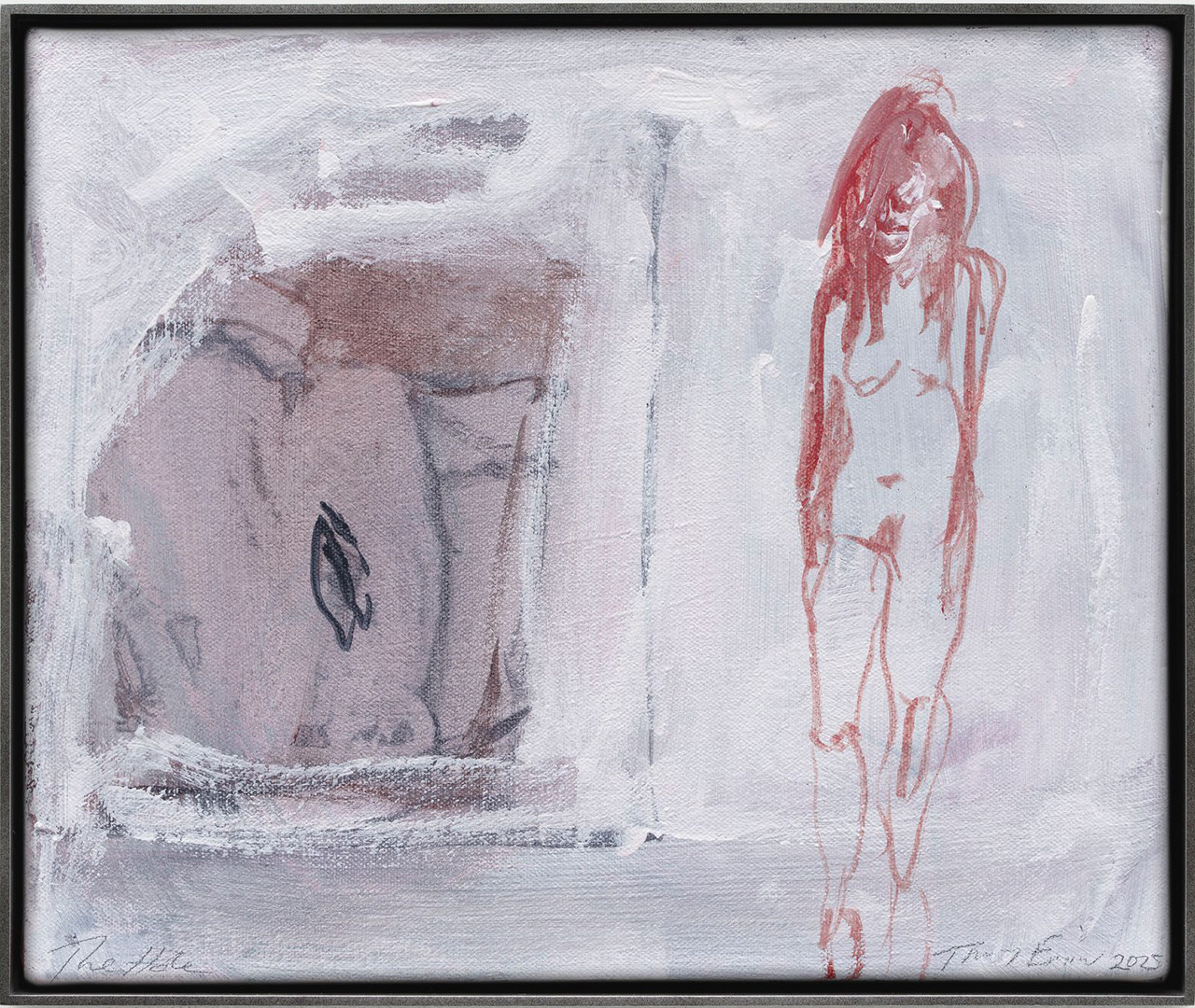Tracey Emin, The Hole, 2025, Acrylic on canvas. 25.5 x 30.7 cm | 10 x 12 in. / 26.7 x 31.9 x 3.2 cm | 10 1/2 x 12 1/2 x 1 1/4 in. (framed), © Tracey Emin, Courtesy the artist and White Cube Gallery