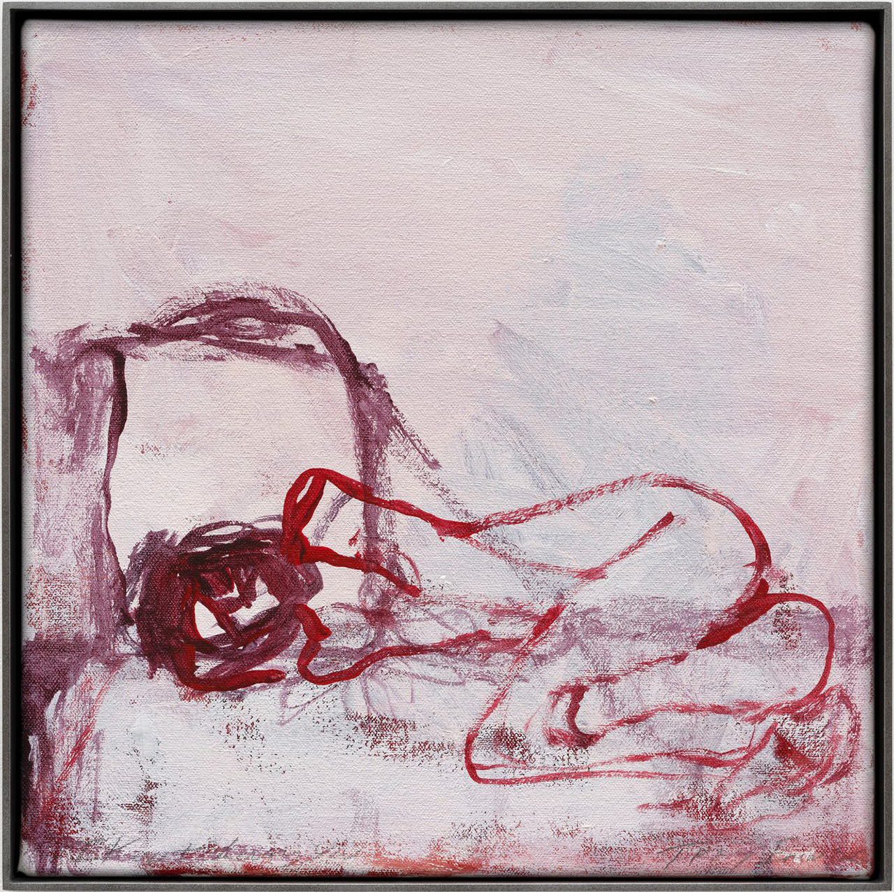 Tracey Emin, I Kept Loving You, 2025, Acrylic on canvas, 30.6 x 30.6 cm | 12 x 12 in. / 31.8 x 32 x 3.2 cm | 12 1/2 x 12 1/2 x 1 1/4 in. (framed), © Tracey Emin, Courtesy the artist and White Cube Gallery