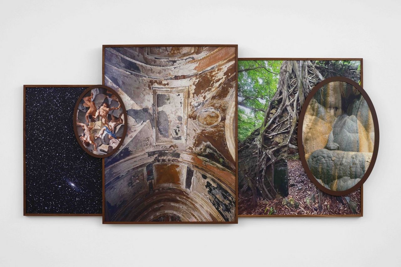 Todd Gray, Into This Wild Abyss / The Womb of Nature, 2026, Five UV pigment prints on Dibond in artist's frames, 145.1 x 281.6 x 8.9 cm | 57 1/8 x 110 7/8 x 3 1/2 inches, © Todd Gray, Courtesy the artist and Perrotin Gallery